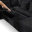 LLappuil Sectional Sofa, 103" Sectional Couch with Pull Out Sofa Bed, 6 Seat Corduroy Sofa with USB Charging Port, Corner Coffee Tabletop, Cup Holder Convertible Sofa Bed for Living Room Black