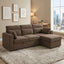 LLappuil 83" Sectional Sofa, Compact Sectional Couch with Reversible Storage Chaise, Breathable Foil Fabric Sofa Couch Convertible Sofa Bed with Cup Holder for Lving Room
