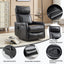 LLappuil Recliner Chair, 360° Swivel Massage Recliner Chair with Heat, Nursery Glider Rocker Recliner Chair for Living Room, Bedroom, Faux Leather Black