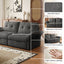 LLappuil Pull Out Sofa Bed Queen Size, Loveseat Sofa Convertible Sleeper Sofa Bed, Velvet Sofa Couch with Adjustbale Armrest, USB Charging Port for Living Room Gray