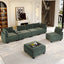 LLappuil 121" Sectional Sofa, Modular Sectional Couch Convertible Sofa Bed, Chenille Cloud Sofa Couch with Hidden Storage & USB Ports & Cup Holders & Bluetooth Speaker for Living Room Green