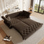 LLappuil 84" Pull Out Sofa Bed Queen Size, Oversized Chesterfield Velvet Sofa with Flower Tufting, Loveseat Sofa Couch Convertible Sofa Bed for Living Room Brown
