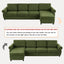 LLappuil Sectional Sofa, 107" Sectional Couch with Pull Out Sofa Bed Queen Size, 4 Seat Velvet Sofa with Memory Foam Mattress for Living Room Green