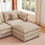 LLappuil Modular Sectional Sofa, Sectional Couch with Movable Ottoman, Chenille 4 Seat Cloud Sofa Couch for Living Room Brown