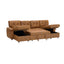 LLappuil 112" Sectional Sofa, Mid-Century U Shaped Sectional Couch with Pull Out Sofa Bed, Convertible Sofa Bed with Storage Chaise for Living Room, Foil Fabric Brown