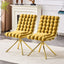 LLappuil Dining Chair Set of 2, 2 Piece Puffy Bubble Kitchen Dining Chair with with Metal Legs, Tufted Velvet 360° Swivel Accent Chair for Dining Room, Kitchen, Living Room