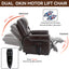 LLappuil Lift Power Recliner Chair, Dual Motor Massage Recliner Chair with Heat, Faux Leather Nursery Glider Rocker Recliner Chair for Living Room, Bedroom Dark Brown