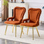 LLappuil Dining Chair Set of 2, 2 Piece Upholstered Accent Chairs for Dining Room, Living Room Orange
