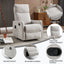 LLappuil Recliner Chair, 360° Swivel Massage Recliner Chair with Heat, Nursery Glider Rocker Recliner Chair for Living Room, Bedroom, Chenille Light Gray