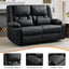 LLappuil Loveseat Recliner Chair, Massage Recliner Chair with Heating, Manual Oversized Recliner Home Theater with Cup Holders, Side Pocket for Adults Black