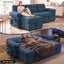 LLappuil 86" Sectional Sofa, Sectional Couch with Pull Out Sofa Bed, Corduroy Sofa Couch Convertible Sofa Bed with Storage Chaise, Small Desktop, Charging Port for Living Room
