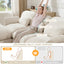 LLappuil 136" Sectional Sofa, U Shaped Modular Sectional Couch with Double Movable Ottoman, Cloud Chenille Sofa Couch for Living Room