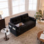 LLappuil Loveseat Sofa, Pull Out Sofa Bed Queen Size, Corduroy Sofa Couch with 360° Swivel Tabletop, USB Charging Port, Cup Holder for Living Room Black