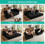 LLappuil 78" Corduroy Sofa Bed, Floor Sofa Convertible Sofa Bed, Loveseat Sofa for Living Room, No Assembly Black