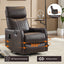 LLappuil Recliner Chair, 360° Swivel Massage Recliner Chair with Heat, Nursery Glider Rocker Recliner Chair for Living Room, Bedroom, Faux Leather Dark Brown