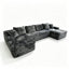 LLappuil 131" Sectional Sofa, U Shaped Sectional Couch with Chaise, Boneless Corduroy Sofa Couch for Living Room Black