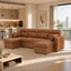 LLappuil 83" Sectional Sofa, Compact Sectional Couch with Reversible Storage Chaise, Breathable Foil Fabric Sofa Couch Convertible Sofa Bed with Cup Holder for Lving Room