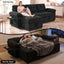 LLappuil 86" Sectional Sofa, Sectional Couch with Pull Out Sofa Bed, Corduroy Sofa Couch Convertible Sofa Bed with Storage Chaise, Small Desktop, Charging Port for Living Room