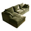 LLappuil 97" Sectional Sofa, L Shaped Sectional Couch with Ottoman, Linen Boneless Cloud Couch for Living Room