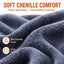 LLappuil Chenille Recliner Chair, 360° Swivel Reclining Chair with Detachable Adjustable Neck Pillow, Manual Nursery Glider Rocker Recliner Chair for Living Room Blue