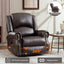 LLappuil Recliner Chair, 360° Swivel Massage Recliner Chair with Heat, Nursery Glider Rocker Manual Recliner Chair with Side Pockets for Living Room, Bedroom Dark Brown