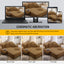 LLappuil Chaise Lounge Chair Indoor, Corduroy Boneless Sofa Bed, Deep Seat Sleeper Couch Reading Chairs, Cloud Sofas Couches for Living Room, No Assembly Required Camel