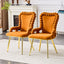 LLappuil Dining Chair Set of 2, 2 Piece Upholstered Accent Chairs for Dining Room, Living Room Yellow