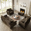 LLappuil Modular Sectional Sofa, 6 Seat Velvet Sofa with Ottoman for Living Room Brown