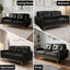 LLappuil 65" Loveseat Sofa, Love Seat Small Sofa Couch for Living Room, Bedroom, Compact Space, Foil Fabric Black