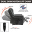 LLappuil Lift Power Recliner Chair, Dual Motor Massage Recliner Chair with Heat, Faux Leather Nursery Glider Rocker Recliner Chair for Living Room, Bedroom Gray