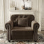 LLappuil Single Sofa Chair for Modular Sectional Sofa, Velvet Reading Accent Chair for Living Room Brown