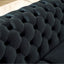 LLappuil Sectional Sofa, 106" Chesterfield Sofa with Curved Arm Button Tufted, Velvet Cloud Sofa Couch for Living Room Black