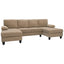 LLappuil Sectional Sofa, 104" Sectional Couch with Dual Chaise, Upholstered Sofa Couch for Living Room Camel