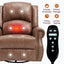LLappuil Recliner Chair, 360° Swivel Massage Recliner Chair with Heat, Nursery Glider Rocker Manual Recliner Chair with Side Pockets for Living Room, Bedroom Light Brown