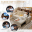LLappuil 73" Pull Out Sofa Bed Queen Size, Loveseat Sofa Convertible Sleeper Sofa Bed, Corduroy Sofa Couch for Living Room Beige