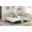 LLappuil Sectional Sofa, Pull Out Sofa Bed Queen Size, 6 Seat Sofa Couch Convertible Sleeper Sofa Bed for Living Room Beige