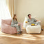 LLappuil Bean Bag Chair with Ottoman, Lazy Sofa Chair for Adults, Memory Foam Bean Bag Chairs with Filler Included for Living Room Bedroom Pink