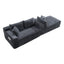 LLappuil Sectional Sofa, 94.5" U Shaped Modular Sectional Couch with Left Chaise, Cloud Courduroy Sofa Couch with Movable Ottoman for Living Room Gray