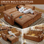 LLappuil 73" Pull Out Sofa Bed Queen Size, Loveseat Sofa Convertible Sleeper Sofa Bed, Corduroy Sofa Couch for Living Room Orange