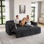 LLappuil 82" Loveseat Sofa, Pull Out Sofa Bed Queen Size, Chenille Sofa Couch with 270° Swivel Side Table, USB & Type-c Charging Port fr Living Room Black
