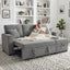 LLappuil Sectional Sofa, 71" Sectional Couch Convertible Sofa Bed, Pull Out Sofa Bed Full Size with Storage Chaise for Living Room, Linen Light Gray