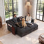 LLappuil 66" Sofa Bed Full Size, Loveseat Sofa Convertible Sofa Bed, Chenille Sofa Couch with USB Charging Port, Foldable Side Tray, Cup Holder, Hidden Storage Armrest