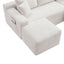 LLappuil Sectional Sofa, 106" U Shaped Modular Sectional Couch with Left Chaise, Cloud Courduroy Sofa Couch with Movable Ottoman for Living Room White