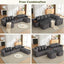 LLappuil Modular Sectional Sofa, 138" Oversized Sectional Couch Wiht USB & Wireless Charge, 6 Seat Corduroy Sofa Couch with Coffee Table Board for Living Room Gray