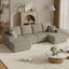 LLappuil 130" Sectional Sofa, U Shaped Modular Sectioanl Couch with Chaise, Boneless Corduroy Sofa Couch for Living Room, No Assembly Compression Sofa Taupe