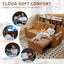 LLappuil 73" Pull Out Sofa Bed Queen Size, Loveseat Sofa Convertible Sleeper Sofa Bed, Corduroy Sofa Couch for Living Room Orange