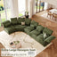 LLappuil Modular Sectional Sofa, Oversiezed Curved Sectional Couch with Storage & Hexagon Seat, Corduroy Sectional Sofa with Adjustable Arms & Backs for Living Room Green
