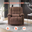 LLappuil Recliner Chair, 360° Swivel Massage Recliner Chair with Heat, Nursery Glider Rocker Manual Recliner Chair with Side Pocket, 2 Cup Holders, USB Charge Port for Living Room, Bedroom Brown