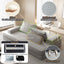 LLappuil King Size Convertible Sofa Bed, 87" DIY Chenille Sofa Couch with Deep Seat for Living Room Light Gray