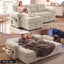 LLappuil 86" Sectional Sofa, Sectional Couch with Pull Out Sofa Bed, Corduroy Sofa Couch Convertible Sofa Bed with Storage Chaise, Small Desktop, Charging Port for Living Room